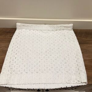 J Crew Elegant White Eyelet Skirt